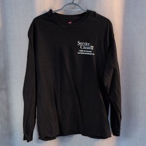 Hanes Long Sleeve T-Shirt Black with White Service Canada Logo